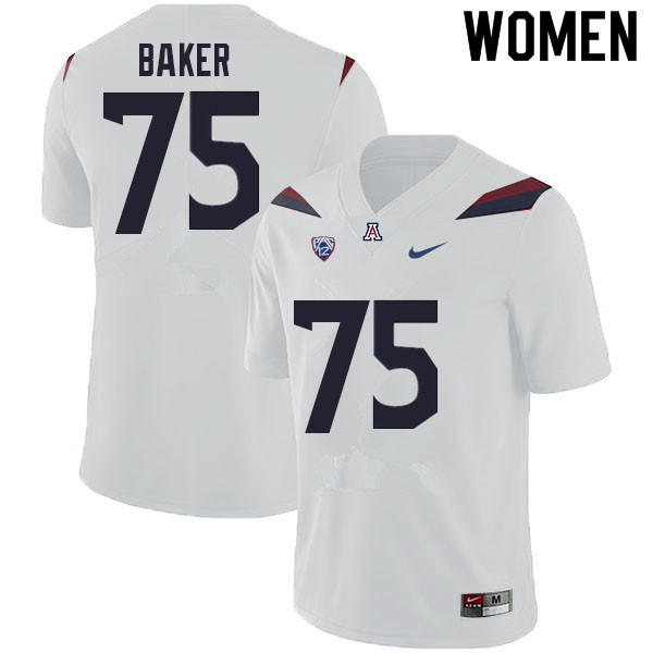 Women #75 Josh Baker Arizona Wildcats College Football Jerseys Sale-White - Click Image to Close